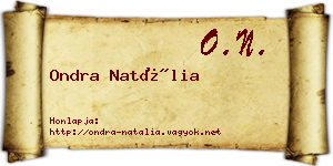 Ondra Natália névjegykártya